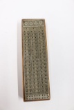 Vintage Cribbage Board with Metal Gameboard