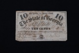 Civil War Confederate Georgia 10¢ note – 1863 issue