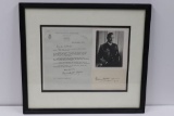 Framed, signed letter and cut signature from Lord Mountbatten.