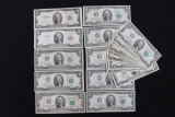 (20) vintage $2.00 bills – various series