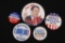 Group of (5) Assorted Political Pin-Backs