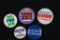 Lot of (5) Political Slogan Pin-Backs
