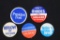 Group of (5) Assorted Political Pin-Backs