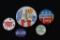 Group of (5) Assorted Political Pin-Backs