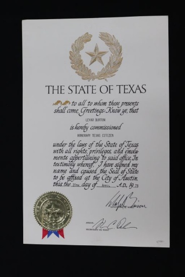 Lavar Burton State of Texas Award