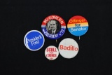 Group of (5) Assorted Political Pin-Backs