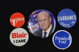 Group of (5) Assorted Political Pin-Backs