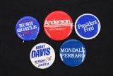 Group of (5) Assorted Political Pin-Backs