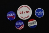 Group of (5) Assorted Political Pin-Backs