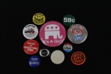 Lot of (10) Political Slogan Pins