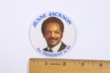1988 Jessie Jackson For President Pin-Back