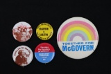 McGovern For President Lot (5) Pin-Backs
