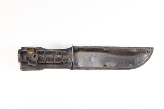 U.S. Camillus Leather Handle Knife/Scabbard