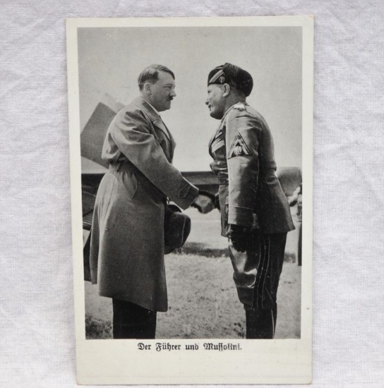 1937 Adolf Hitler/Mussolini Postcard