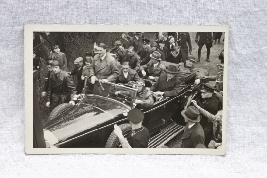 Nazi Adolf Hitler in Car Postcard