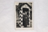 Nazi SA Guard in Booth Postcard