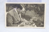 Nazi Adolf Hitler w/Little Boy Postcard
