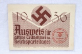 1936 Ticket Reichsparteitages