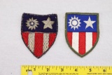 (2) WWII China Burma India Patches