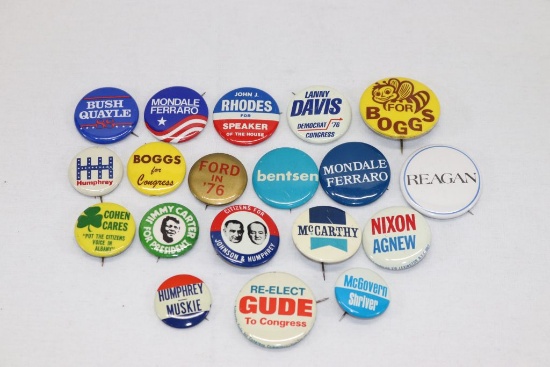 Large Group of Political Pin-Backs