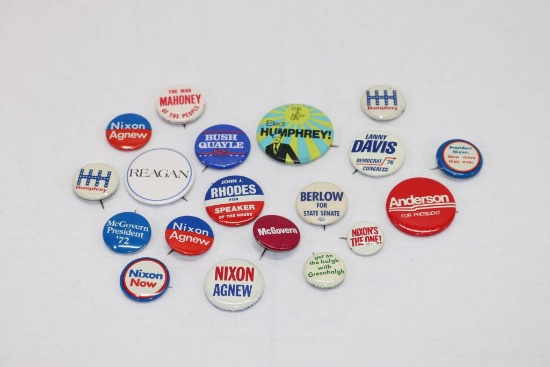 Large Group of Political Pin-Backs