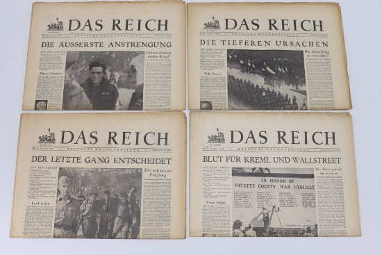 (4) Nazi WWII "Das Reich" Newspapers