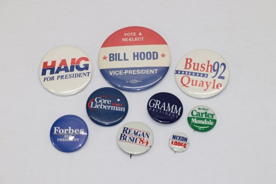 10 Vintage Presidential Campaign Buttons