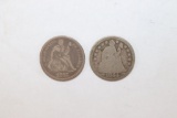 (2) Seated Dimes - 1854-O w/arr. and 1875