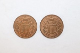 (2) 1868 U.S. 2¢ Coins