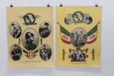 (2) WWII Benito Mussolini Colored Posters