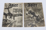 2 1940 'Der Adler' Magazines -Stuka Covers