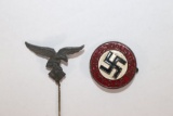 WWII Nazi Party Badge & Luftwaffe Pin