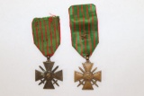 WWI French Croix de Guerre Medal Pair