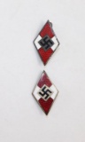 WWII Nazi Hitler Youth Pin & Hat Device