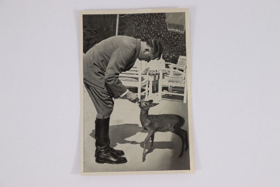 Nazi Cigarette Card of Hitler with Deer