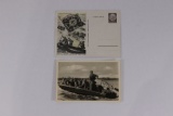 (2) Nazi Postcards w/Wehrmacht Troops