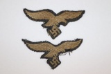 (2) WWII Nazi Luftwaffe Cloth Eagles