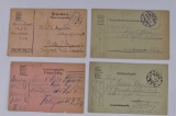 (4) WWI German Soldier Feldpost Postcards