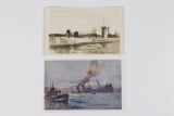 (2) WWI U-Boat Postcards