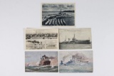 (5) WWI/WWII German Navy Postcards