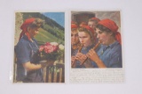 (2) Nazi Color RAD Girl Postcards