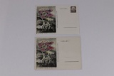 (2) Nazi KdF Battle Scene Postcards