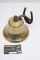 Vintage Dinner Bell - brass plated - approx 6