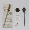 Antique Round Oak Advertising Figural Stick Pins