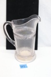 Vintage US Glass feather band Pitcher