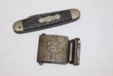 Vintage Boy Scout Buckle & Scout Knife by Kent