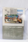 1951 United Air Lines 25th Anniv Wall Calendar