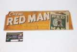 Vintage Red Man Tobacco Cardboard Sign