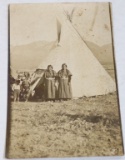 1913 Native Amer RPPC Children Postcard - Montana