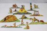 Vintage Native American Village Paper Cutouts